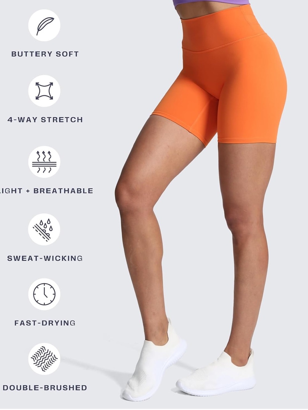 Women’s High-Waist Bike Shorts - Orange
